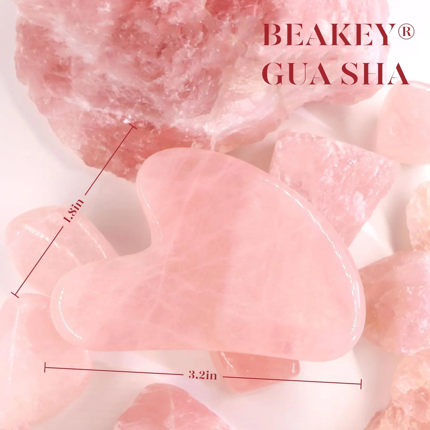 Jade Roller & Gua Sha, Natural Jade Face Roller Facial Skin Care Skin Toning Devices, Pink